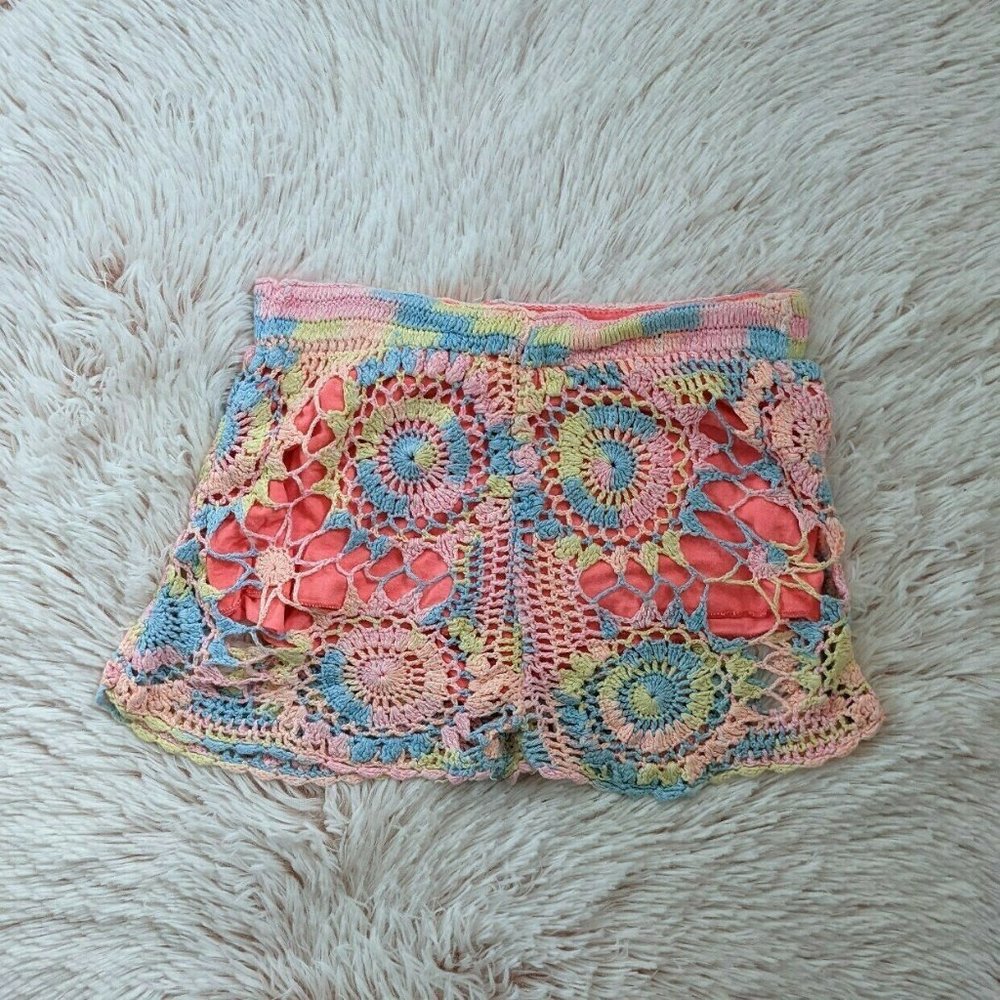 Flowers By Zoe Tie-Dye Knit Pastel Boho Shorts Girls' XL 12/14